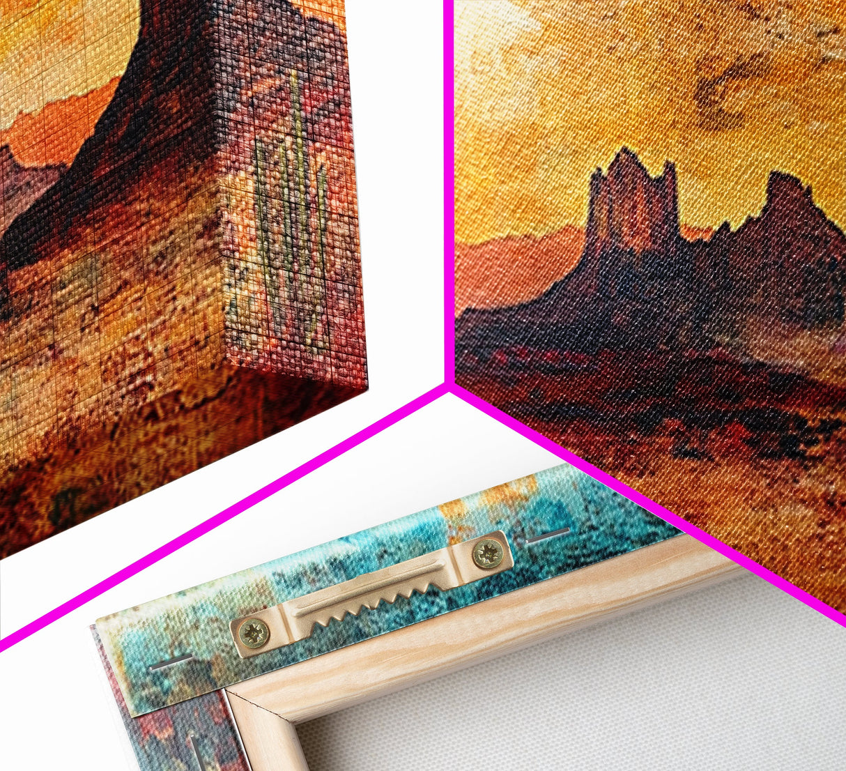 Southwest Wall Art, Framed Canvas Print, Joshua Tree Art, Desert Landscape Painting, Extra Wide Art, Rustic Wall Art, Above Couch Art, Gift Idea