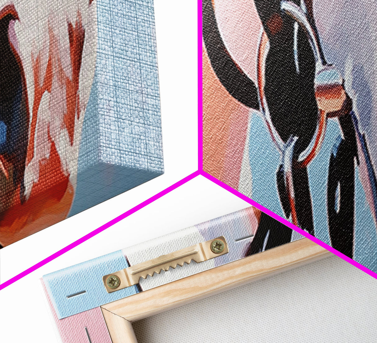 Horse close-up, minimalist art, pink abstract art, soft pastel, boho art, extra wide art, framed canvas print, modern farmhouse decor