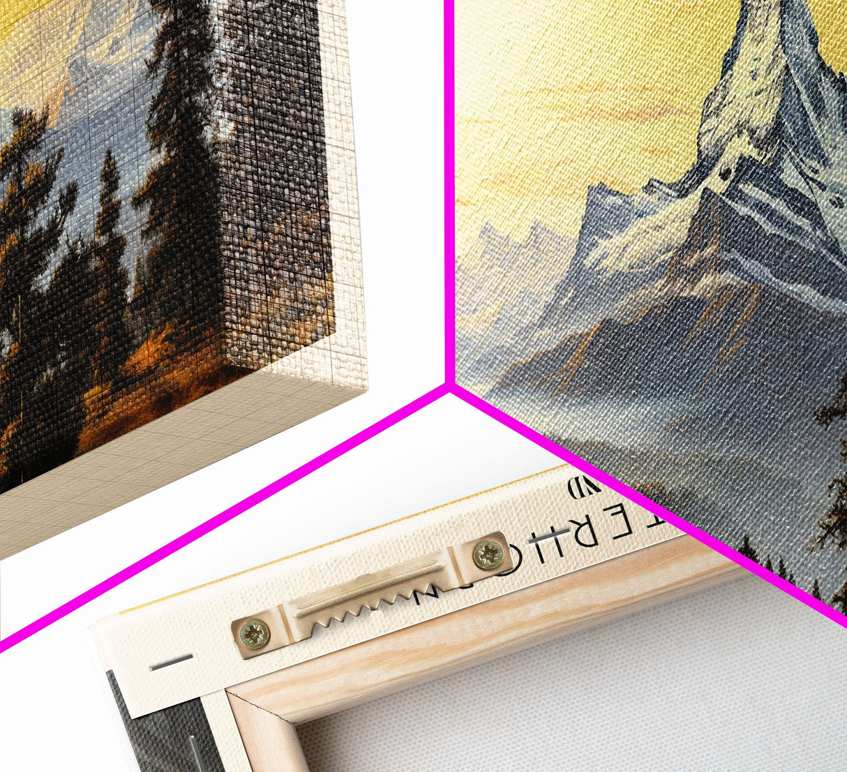 The Matterhorn Travel Poster Print, Framed Canvas Print, COUNTRY Travel Art, Wood Framed Art, Wall Hanging, Home Decor