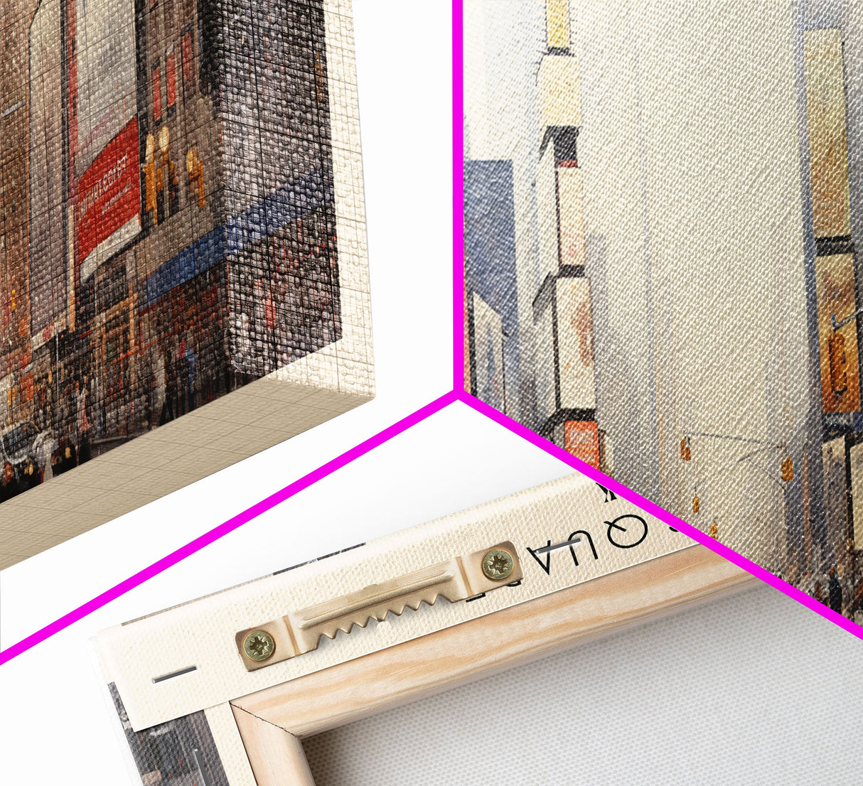 Times Square COUNTRY | Framed Travel Poster Canvas Print | Trendy Wall Art | Watercolor Painting | Living Room Art | Unique Art