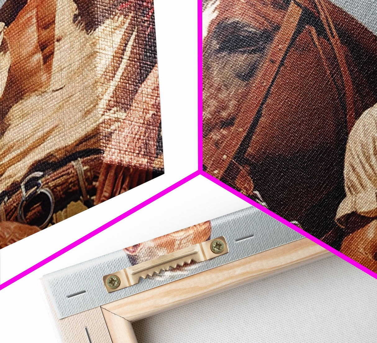 The Old West American Frontier Cowboy Framed Canvas Print, Western Decor, 50s Style Western Art, Farmhouse Decor, Southwestern Art