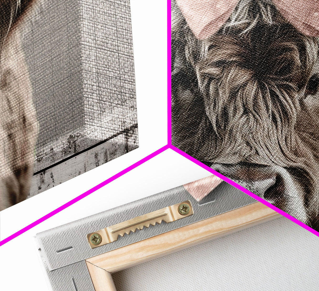 Framed Canvas Print, Cute Highland Cow Wearing A Pink Bowtie, Framed Wall Decor, Rustic Minimalist Farmhouse Decor, Western Art