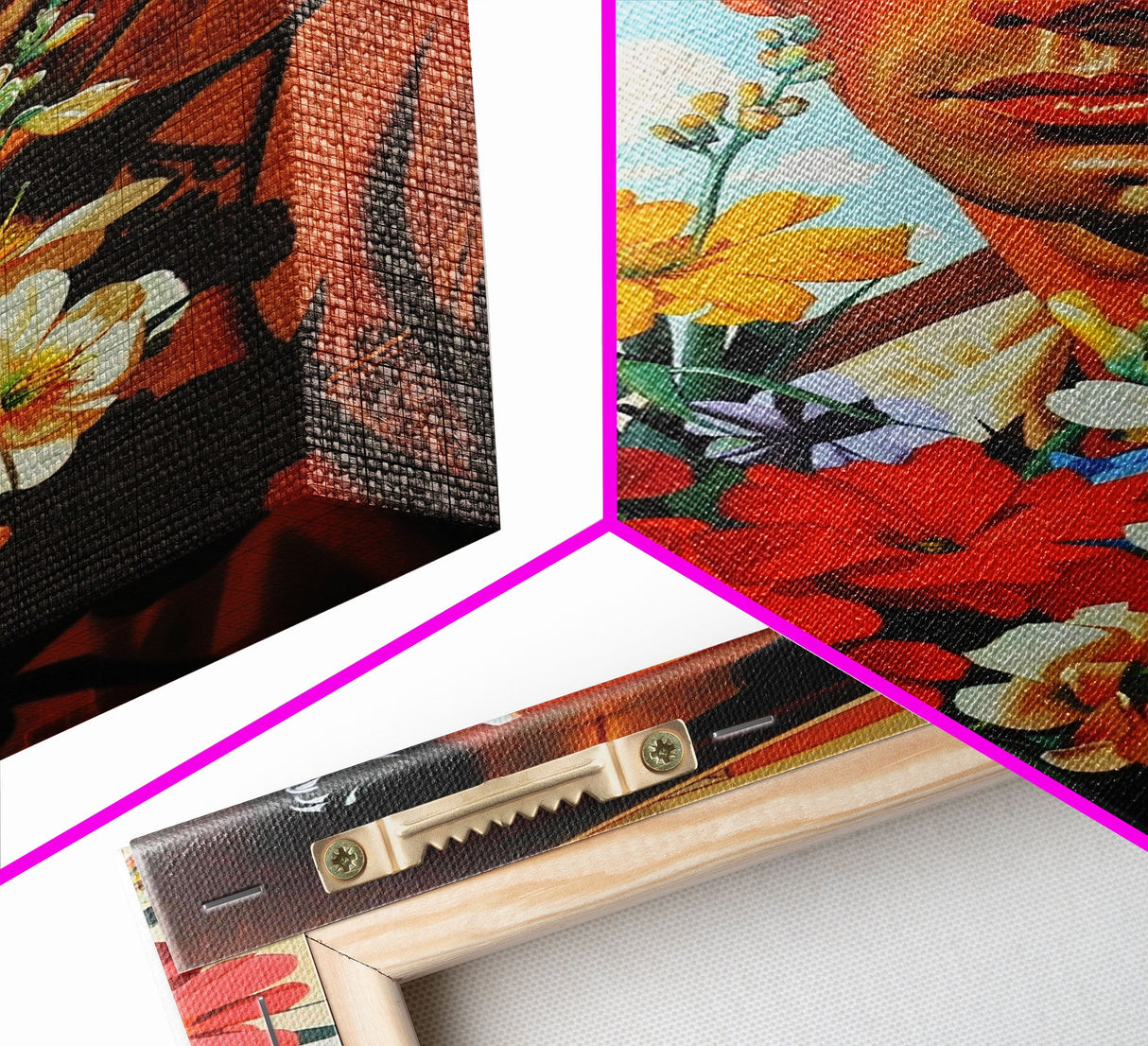 Cowboy with Bouquet of Flowers - Framed Canvas Print, Western Living Room Art, Rustic Bedroom Decor, Americana Art, Wall Art