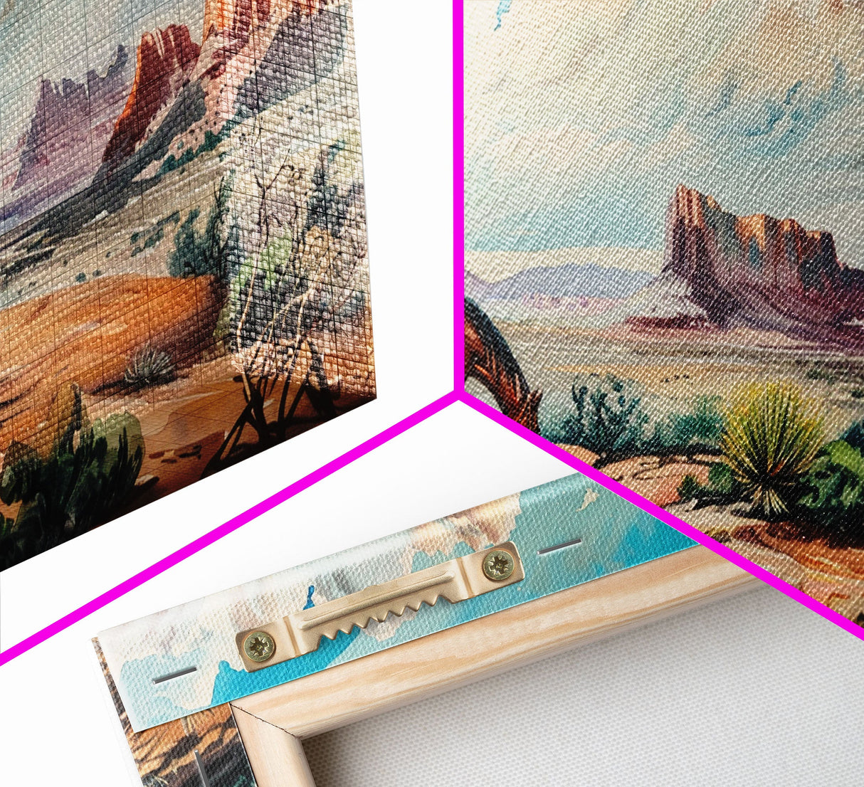 Cowboy Gazing Over Expansive Desert, Boho Western Landscape Art, Framed Canvas Print, Living Room Wall Decor, Rustic Country Style