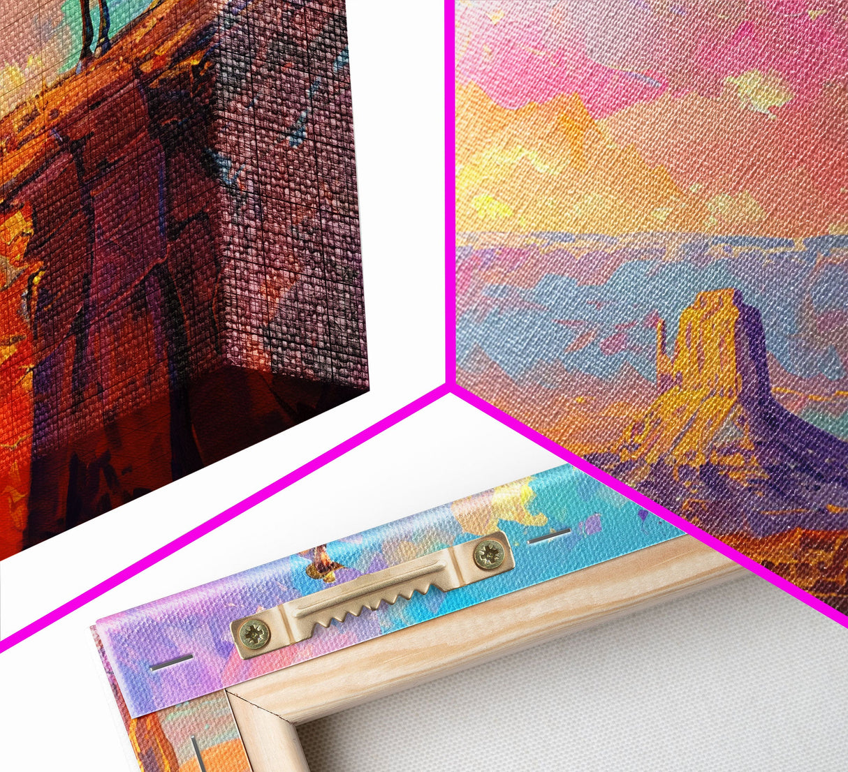 Cowboy Overlooking Monument Valley, Farmhouse Style Framed Canvas Print for Bedroom Wall Art, Rustic Home Decor, Scenic Western Landscape