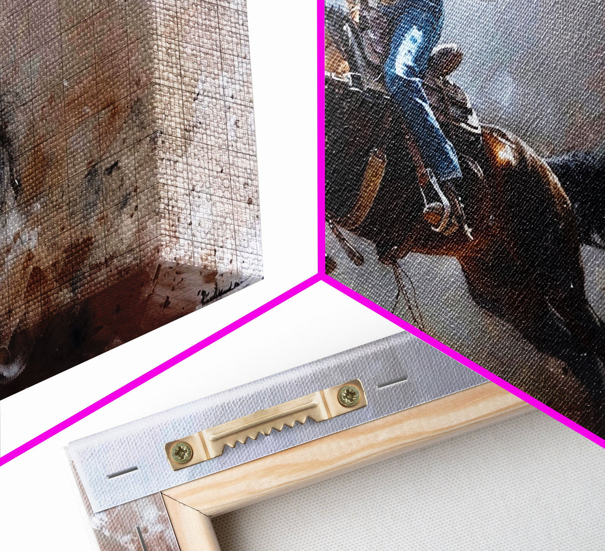 Action-Packed Rodeo Scene with Bucking Horse, Beautiful Framed Canvas Print, Western Living Room Art, Rustic Bedroom Decor, Wall Art