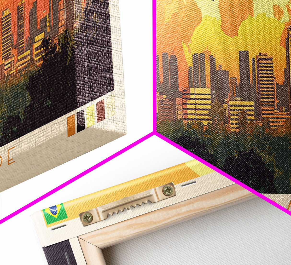 Campo Grande, Brazil Panoramic Travel Poster Canvas Print, Campo Grande, Brazil Painting, Brazil Art, Campo Grande Panoramic Travel Art, Travel Painting