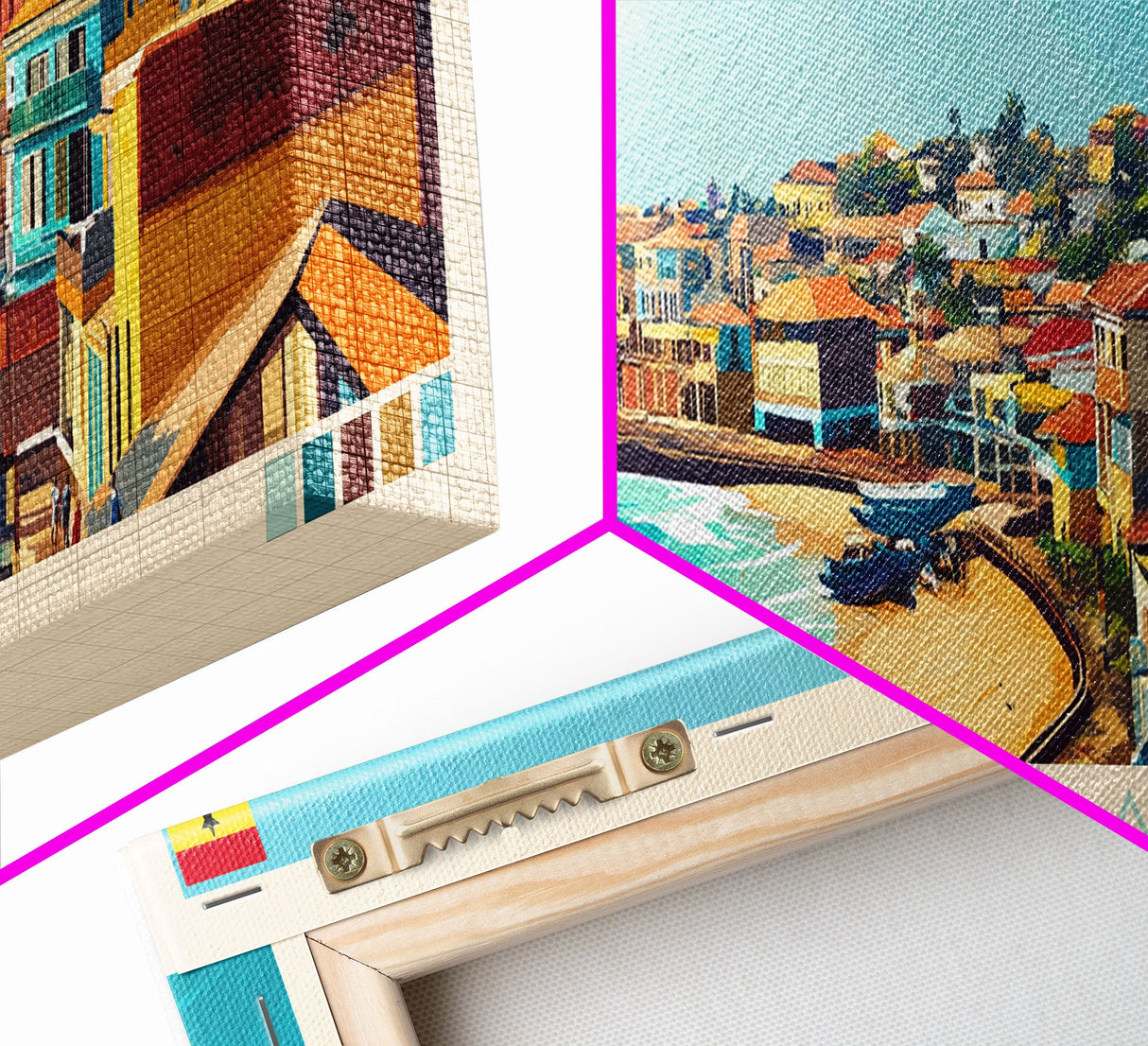 Cape Coast, Ghana Panoramic Travel Poster Canvas Print, Cape Coast, Ghana Painting, Ghana Art, Cape Coast Panoramic Travel Art, Travel Painting