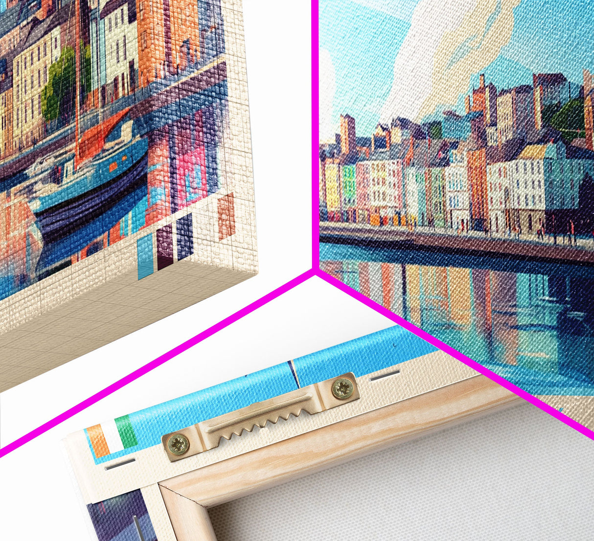 Cork, Ireland Panoramic Travel Poster Canvas Print, Cork, Ireland Painting, Ireland Art, Cork Travel Art, Living Room Painting