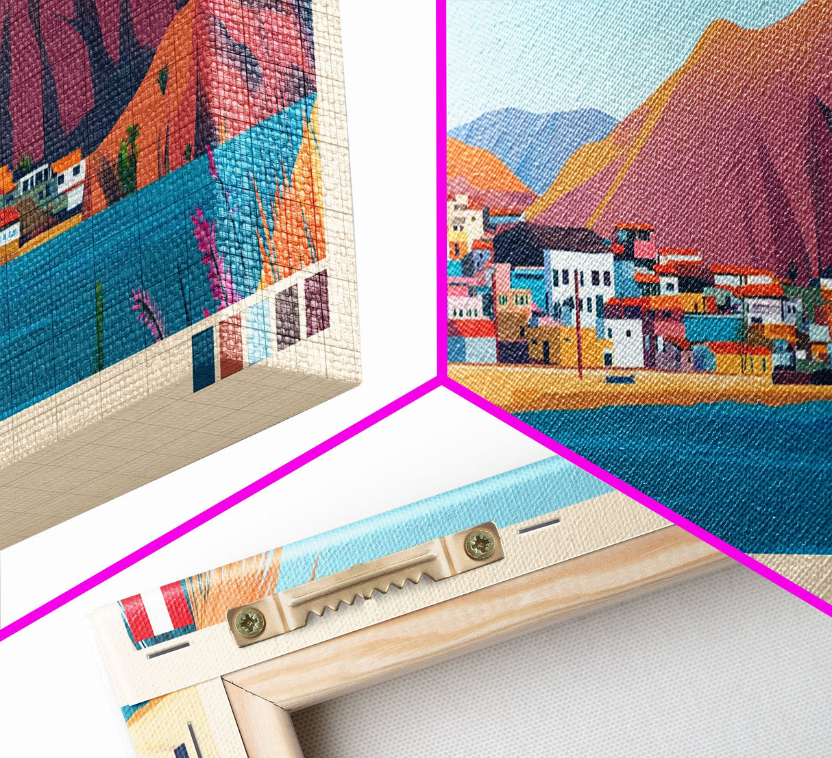 Ica, Peru Panoramic Travel Poster Canvas Print, Ica, Peru Painting, Peru Art, Ica Travel Art, Guest Room Painting