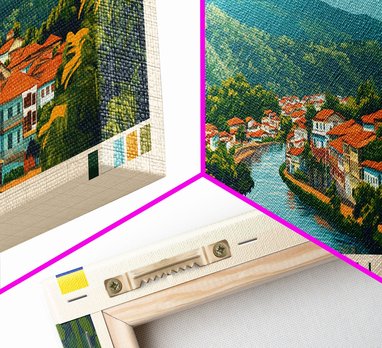 Panoramic Travel Poster Itagui, Colombia Canvas Print, Itagui, Colombia Painting, Colombia Art, Itagui Travel Art, Guest Room Painting