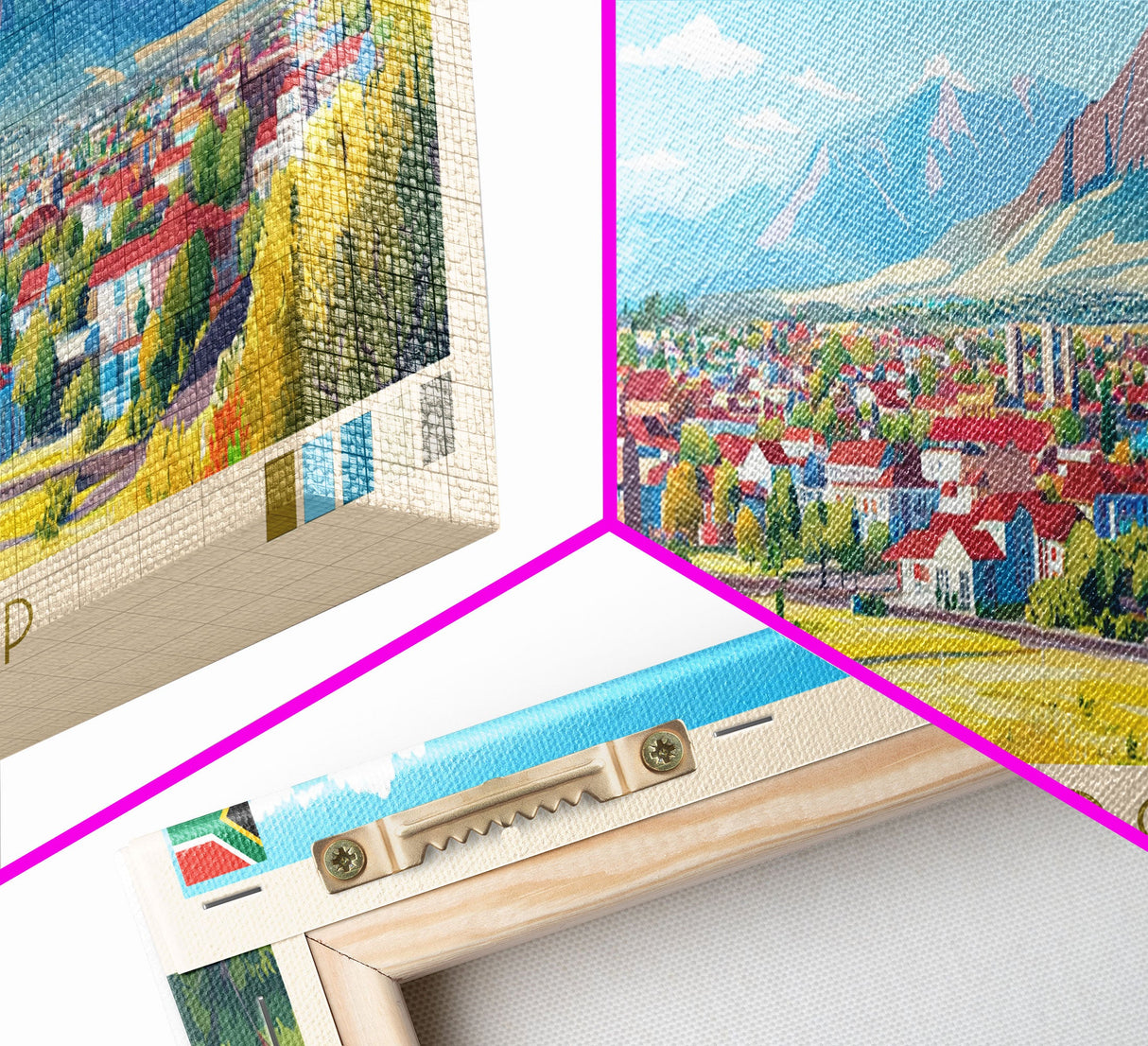 Krugersdorp, South Africa Panoramic Travel Poster Canvas Print, Krugersdorp, South Africa Painting, South Africa Art, Krugersdorp Panoramic Travel Art, Travel Painting