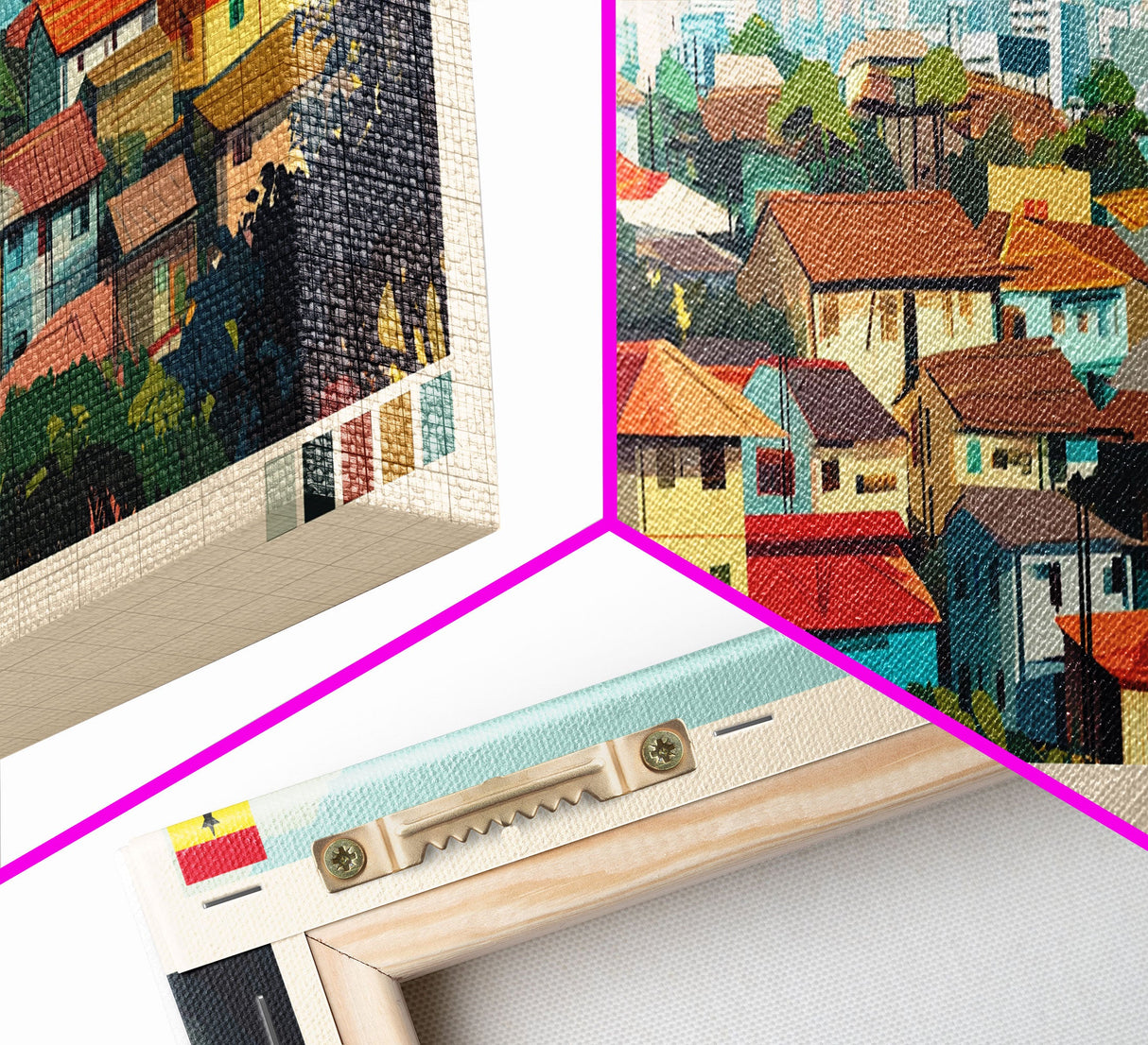 Tema, Ghana Panoramic Travel Poster Canvas Print, Tema, Ghana Painting, Ghana Art, Tema Panoramic Travel Art, Travel Painting