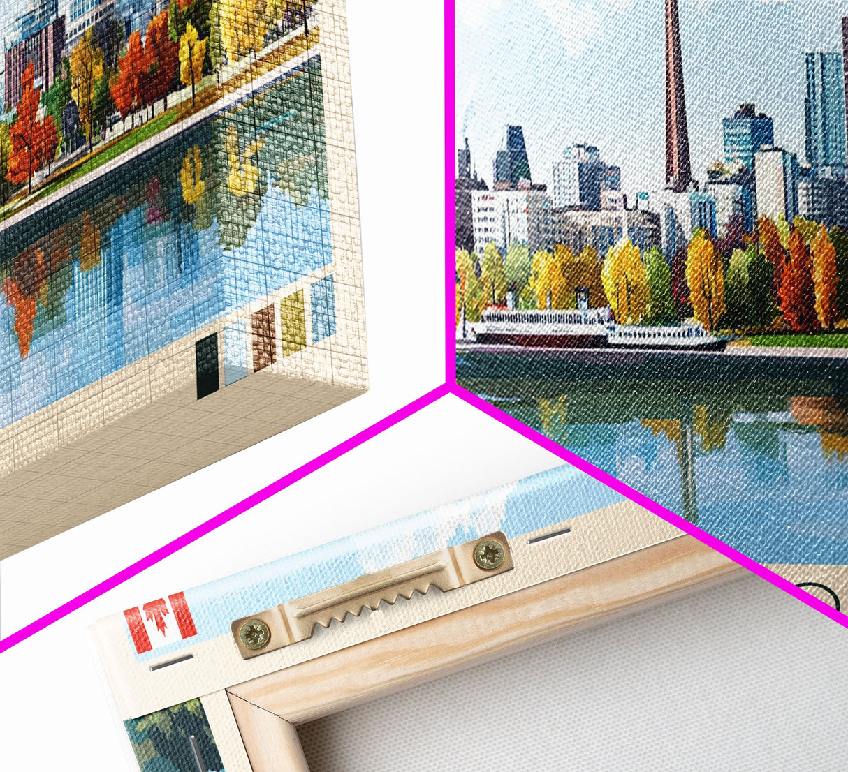 Windsor, Canada Panoramic Travel Poster Canvas Print, Windsor, Canada Painting, Canada Art, Windsor Panoramic Travel Art, Travel Painting