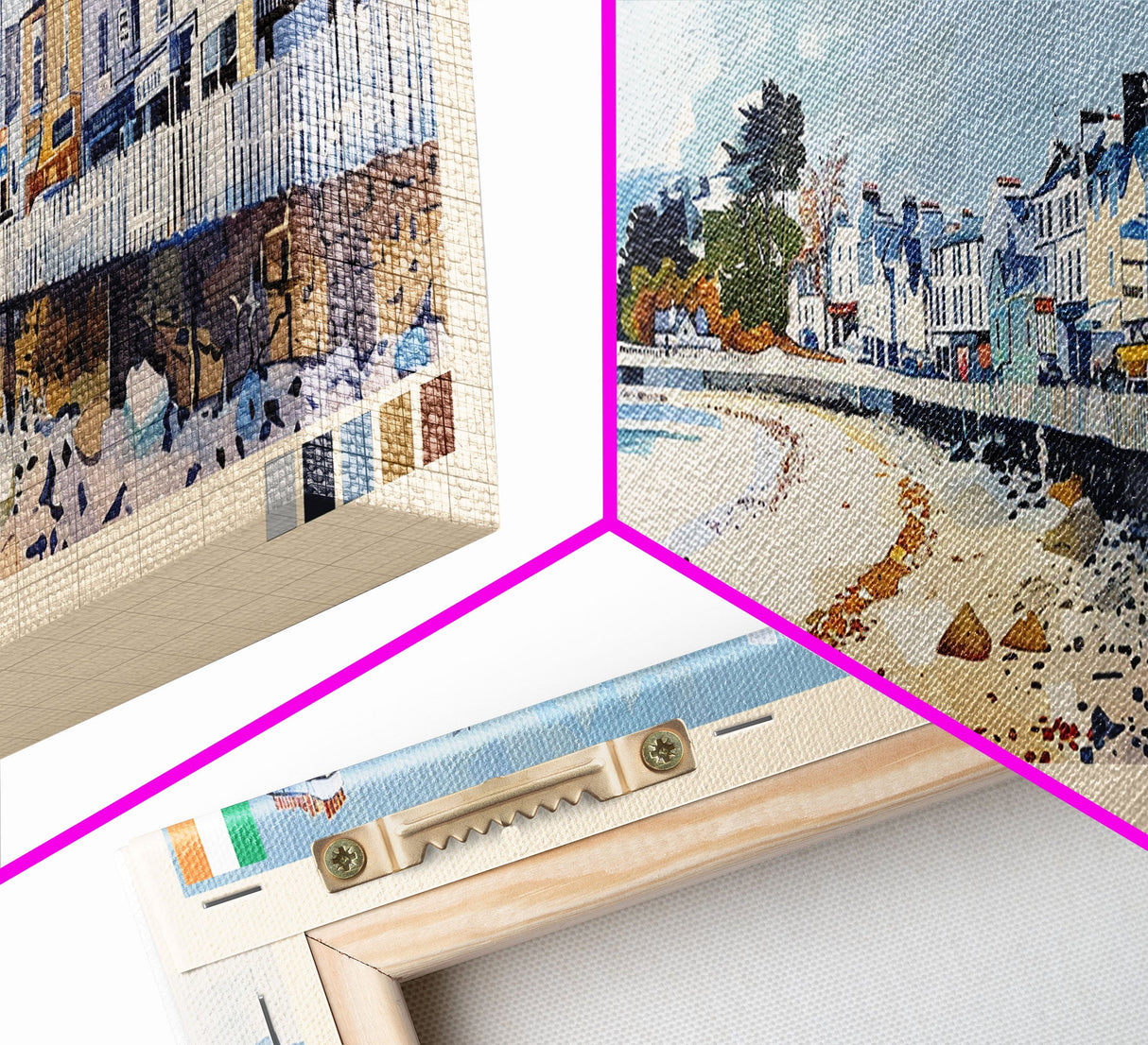 Bray, Ireland Panoramic Canvas Print, Bray, Ireland Painting, Ireland Art, Bray Travel Poster, Travel Art, Guest Room Painting