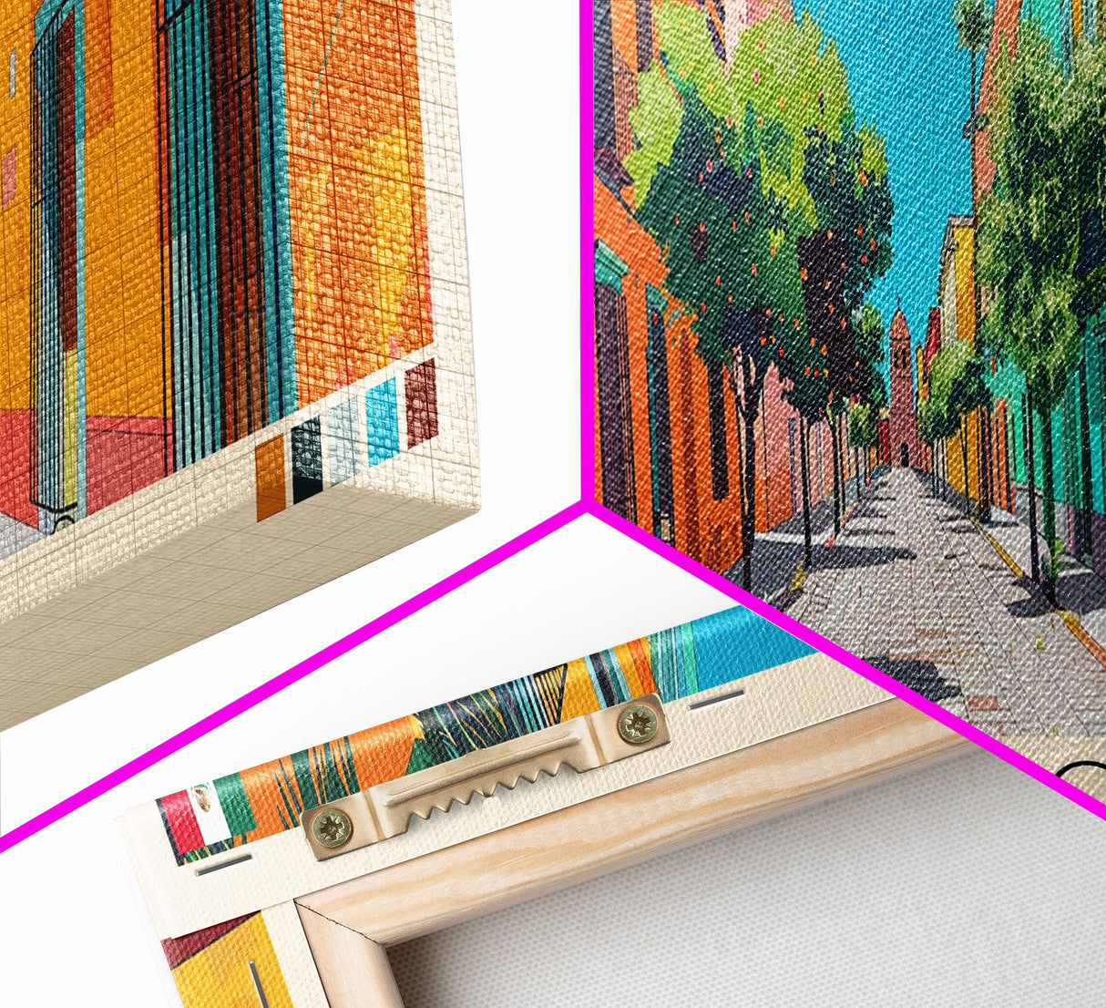 Centro, Mexico Panoramic Canvas Print, Centro, Mexico Painting, Mexico Art, Centro Travel Poster, Travel Art, Living Room Painting