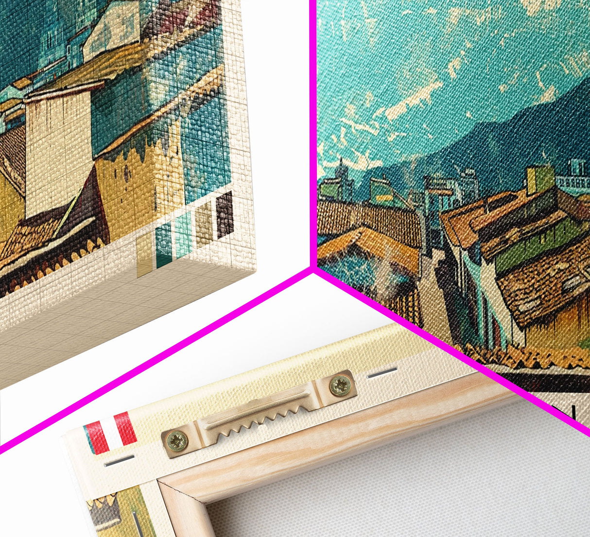 Sullana, Peru Panoramic Canvas Print, Sullana, Peru Painting, Peru Art, Sullana Travel Poster, Travel Art, Living Room Painting