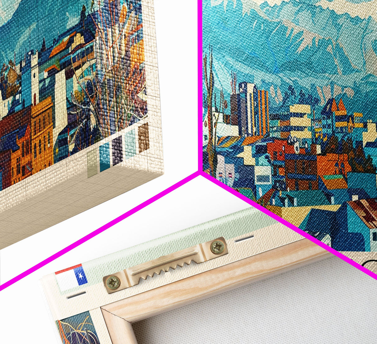 Temuco, Chile Panoramic Canvas Print, Temuco, Chile Painting, Chile Art, Temuco Travel Poster, Travel Art, Guest Room Painting