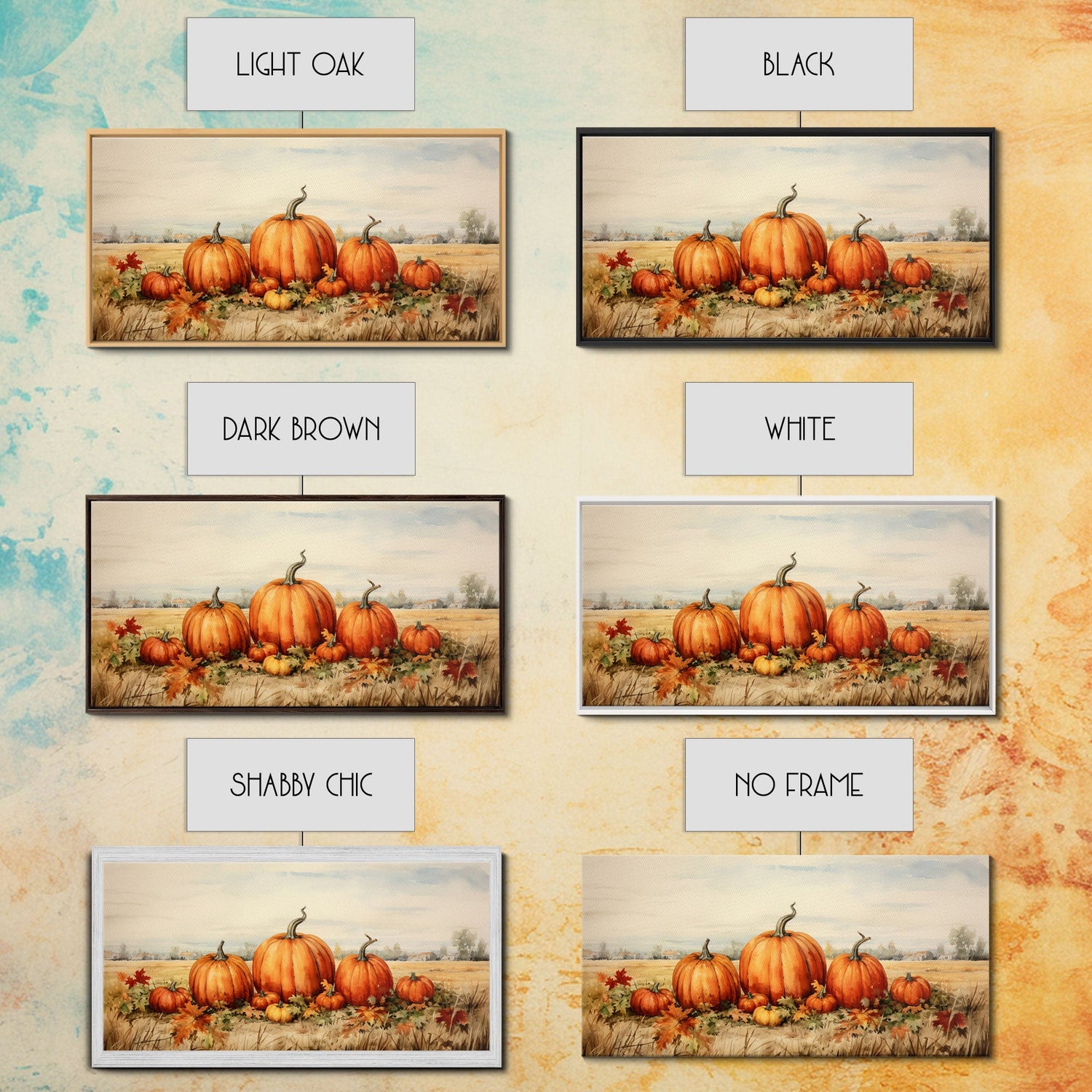 Pumpkin Decor, Autumn Wall Art, Farm Wall Decor, Canvas Print, Wall Hanging, Panoramic Art, Kitchen Prints, Rustic Wall Decor, Western Art