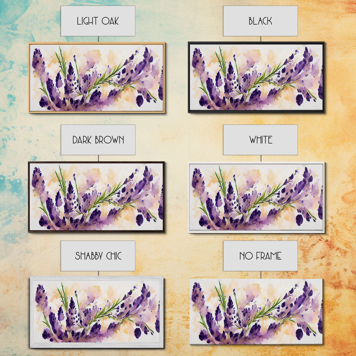 Wild Lavender wall art, canvas print, watercolor painting of lavender flowers, Botanical art, farmhouse decor