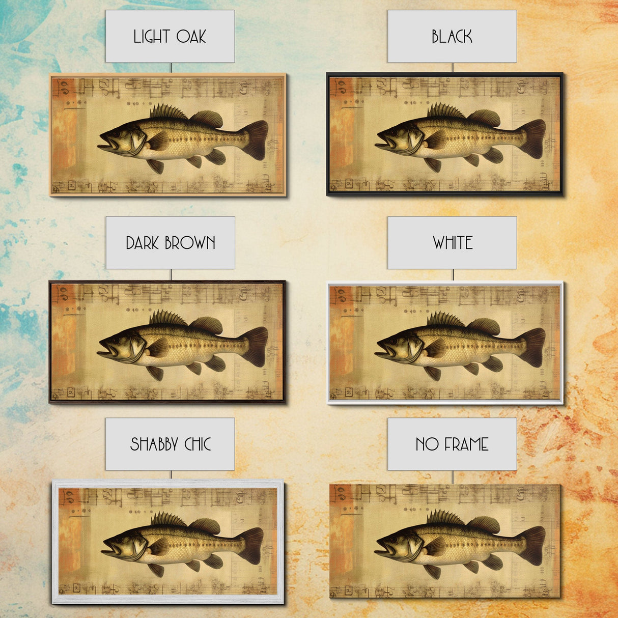 Fish Wall Decor, Animal Wall Art, Nature Wall Art, Minimalist Wall Decor, Panoramic Wall Decor, Canvas Print, Wall Art, Framed Canvas Art