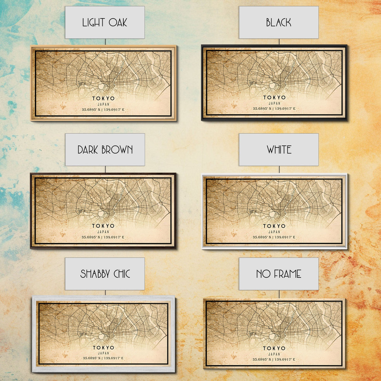 Tokyo Japan map print poster or framed canvas, Tokyo map print poster canvas, Tokyo Japan city map print poster canvas, Vintage Travel Art