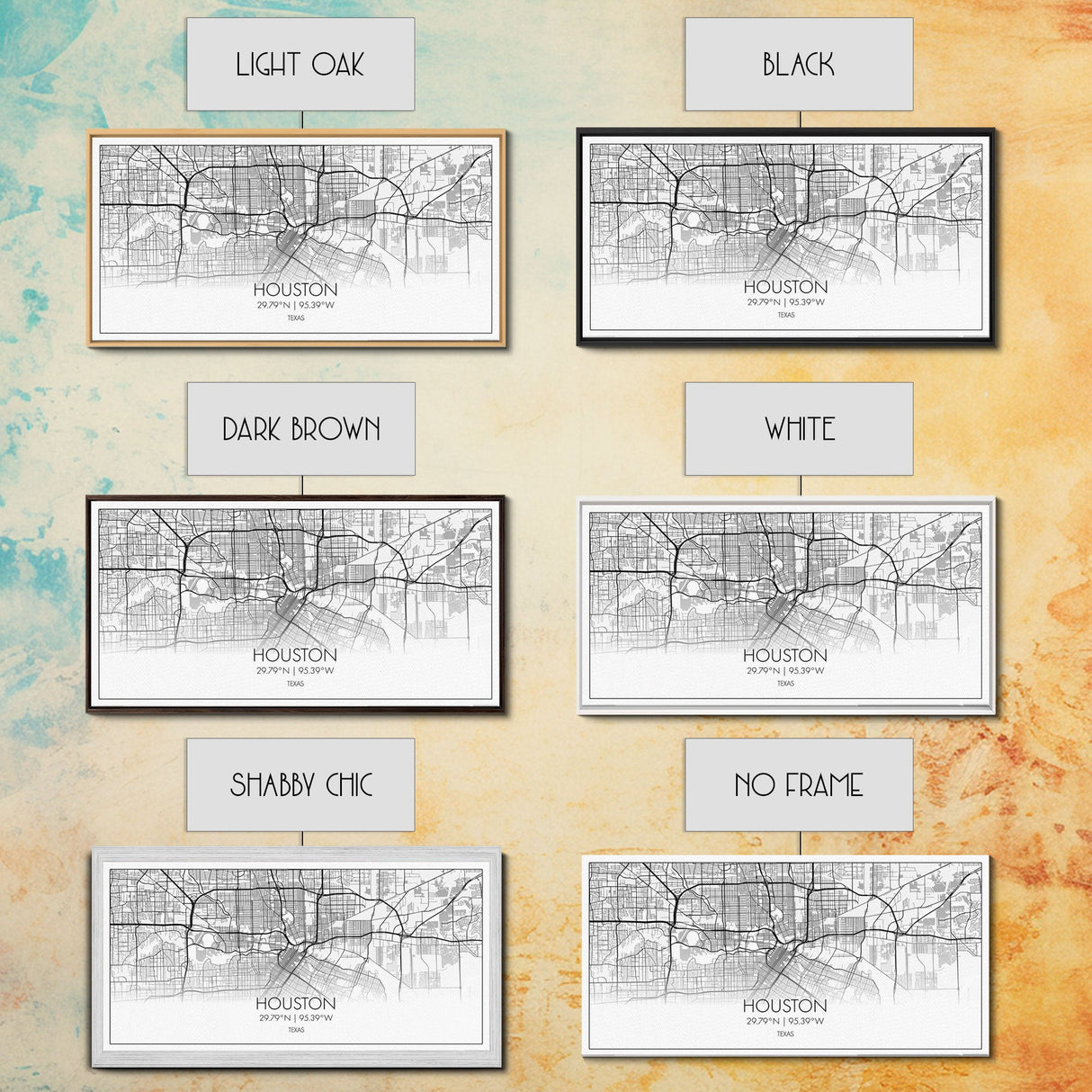 Houston City Map, Texas Map, Map Art, Modern Art, Wall Art, Canvas Art, Western Wall Art, Country Décor, Texas Wall Art, Anniversary Gift