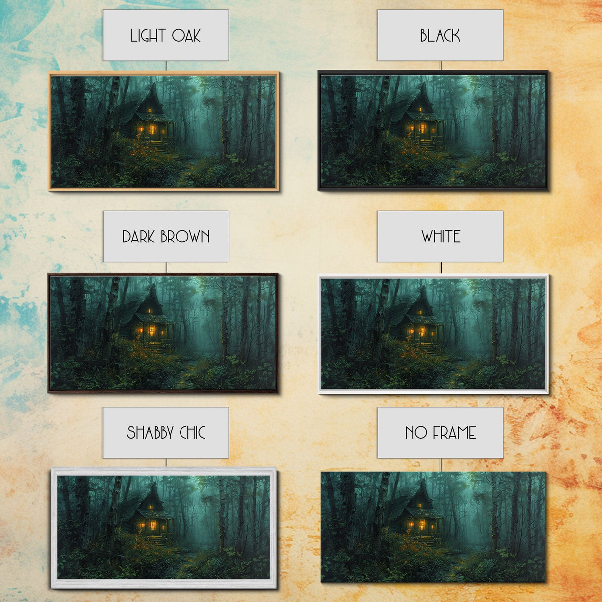 Haunted Cabin In The Woods, Framed Canvas Print, Spooky Wall Art, Spooky Season, Halloween Products, Halloween Unique Gift