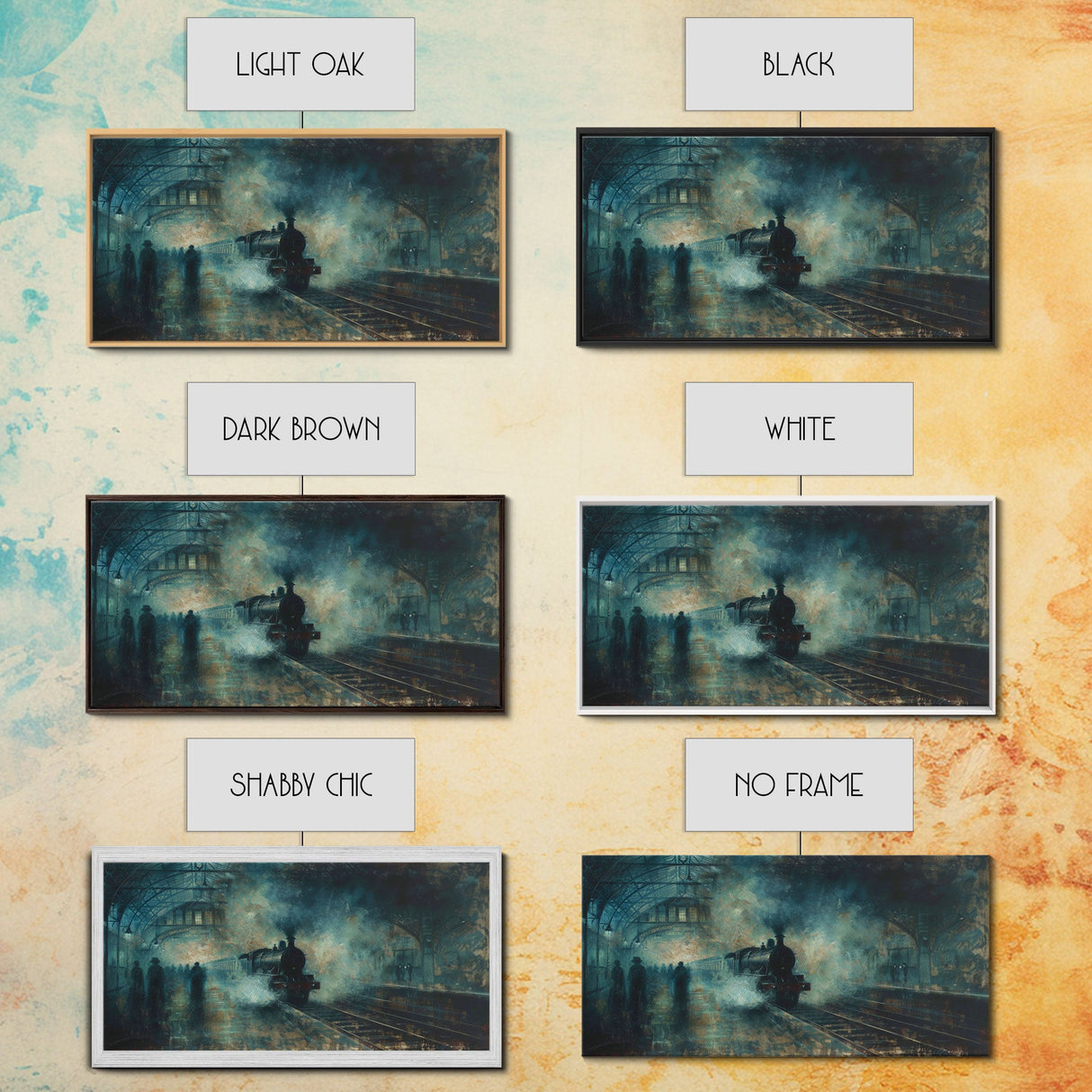 Haunted Railway, Spooky Wall Art, Framed Canvas Print, Unique Halloween Wall Art Gift Idea, Halloween Props