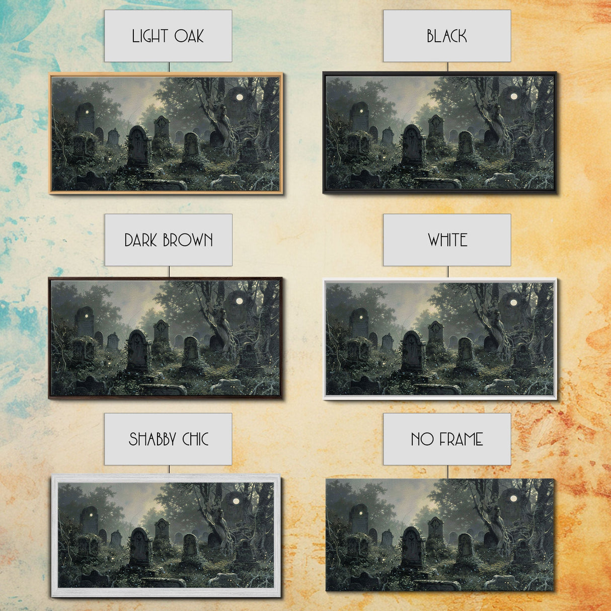 Dark Academia Wall Art, Framed Canvas Print, Spooky Halloween Wall Art, Halloween Wall Decor, Spooky Vibes, Victorian Oil Painting