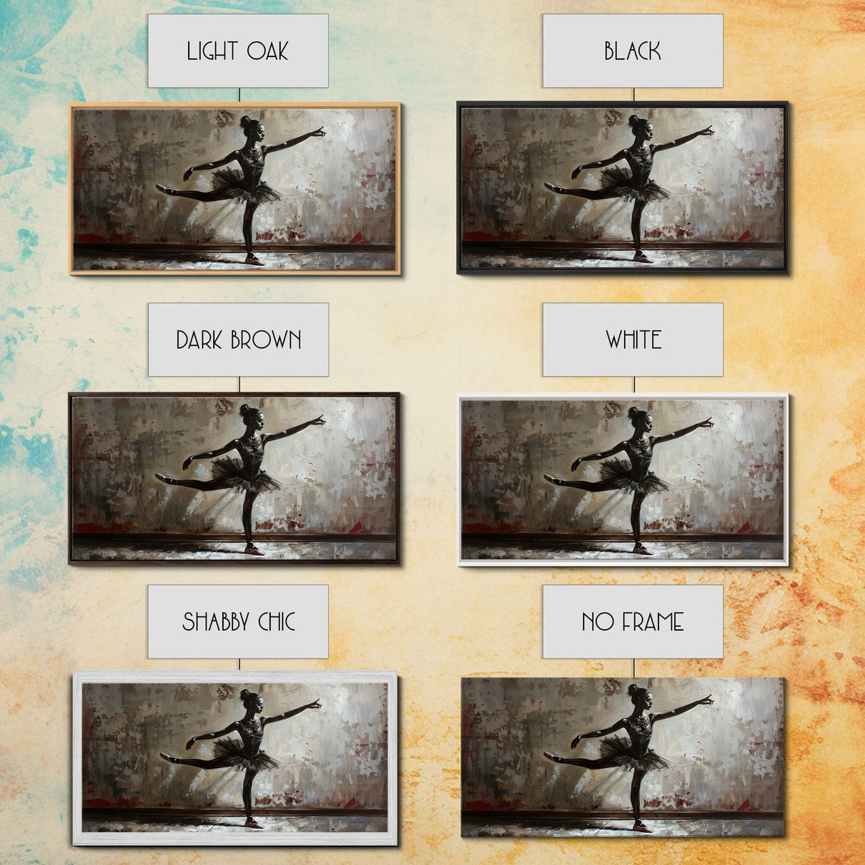 Ghostly Ballerina Framed Canvas Print, Halloween Decor, Spooky Vibes Wall Art