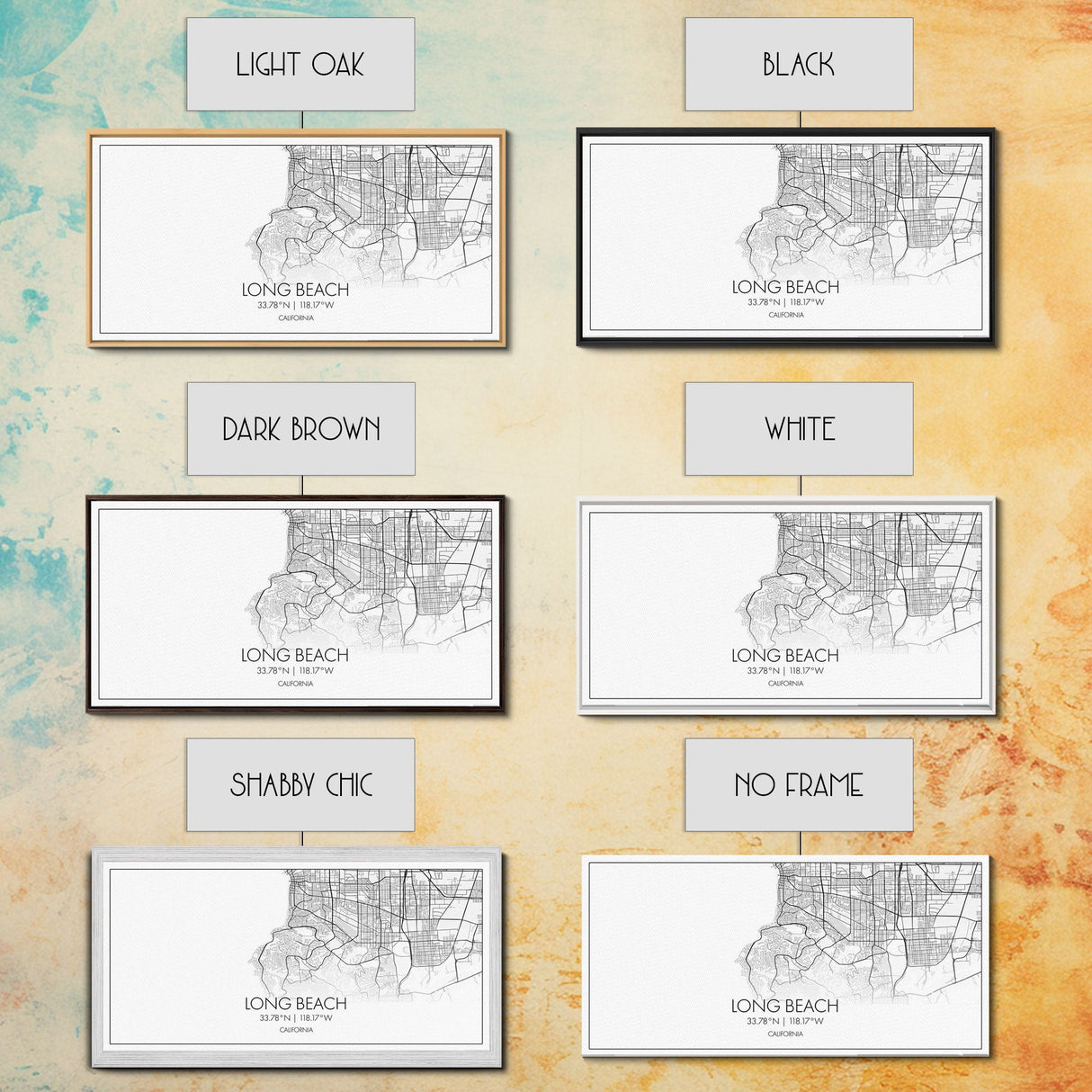 Long Beach City Map, California Map, Map Art, Modern Art, Wall Art, Canvas Art, Beach Home Wall Art, Gift For Her, College Apartment Art