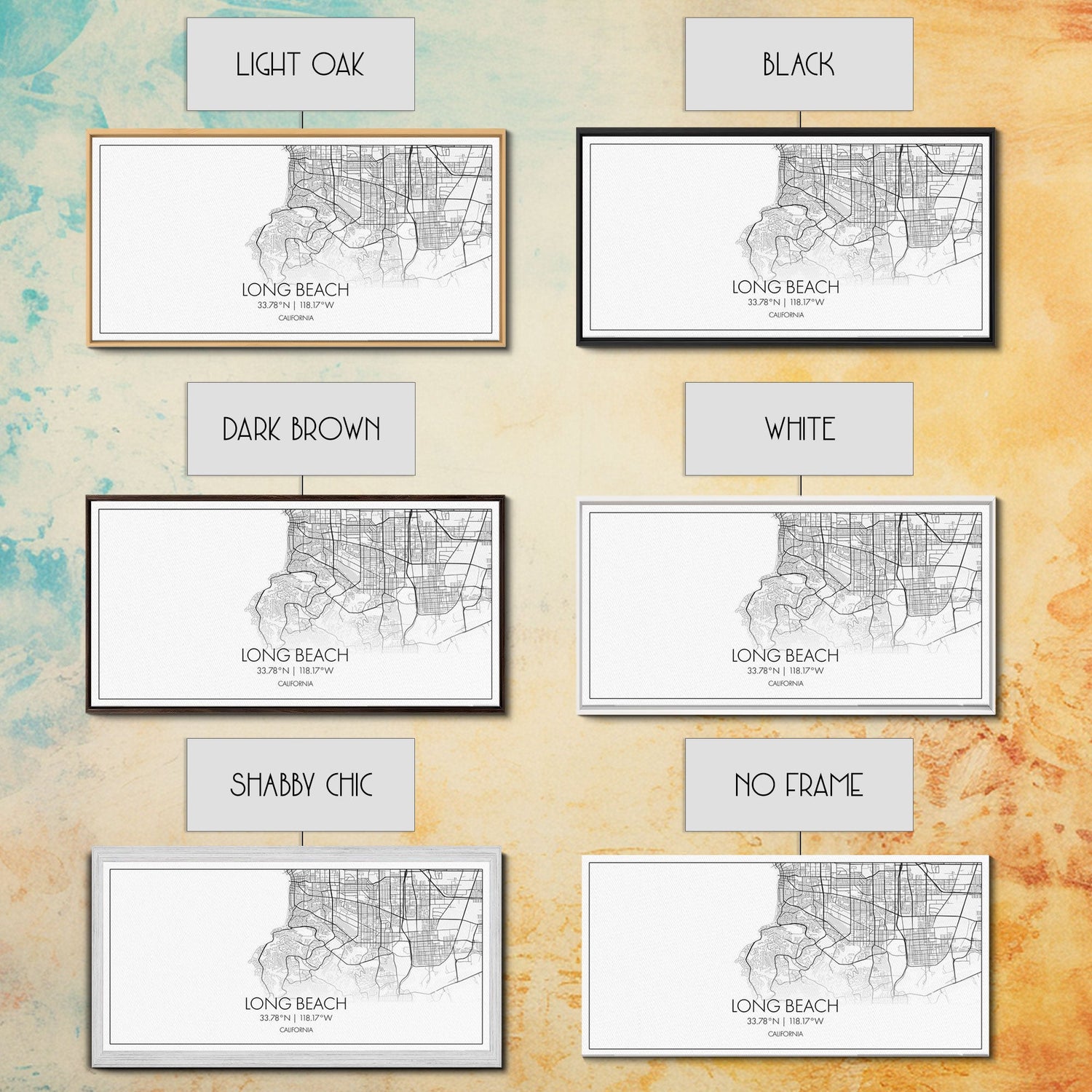 Long Beach City Map, California Map, Map Art, Modern Art, Wall Art, Canvas Art, Beach Home Wall Art, Gift For Her, College Apartment Art