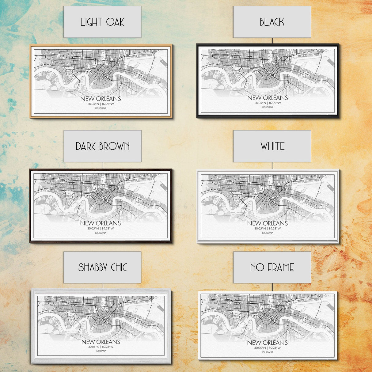 New Orleans City Map, Louisiana Map, Map Art, Minimalist Wall Art, Wall Art, Canvas Art, Housewarming Gift, Trendy Wall Art, Panoramic Art