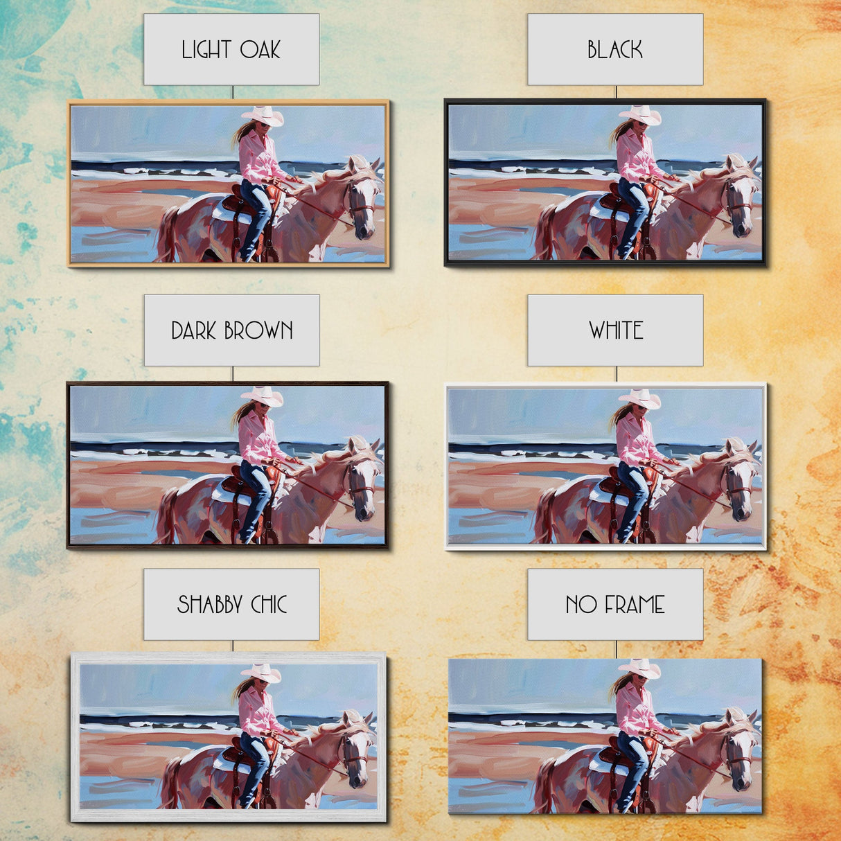 Cowboy Riding Bucking Horse, High Energy Framed Canvas Print, Perfect for Western Living Room Art, Bedroom Decor, Rustic Home Wall Art