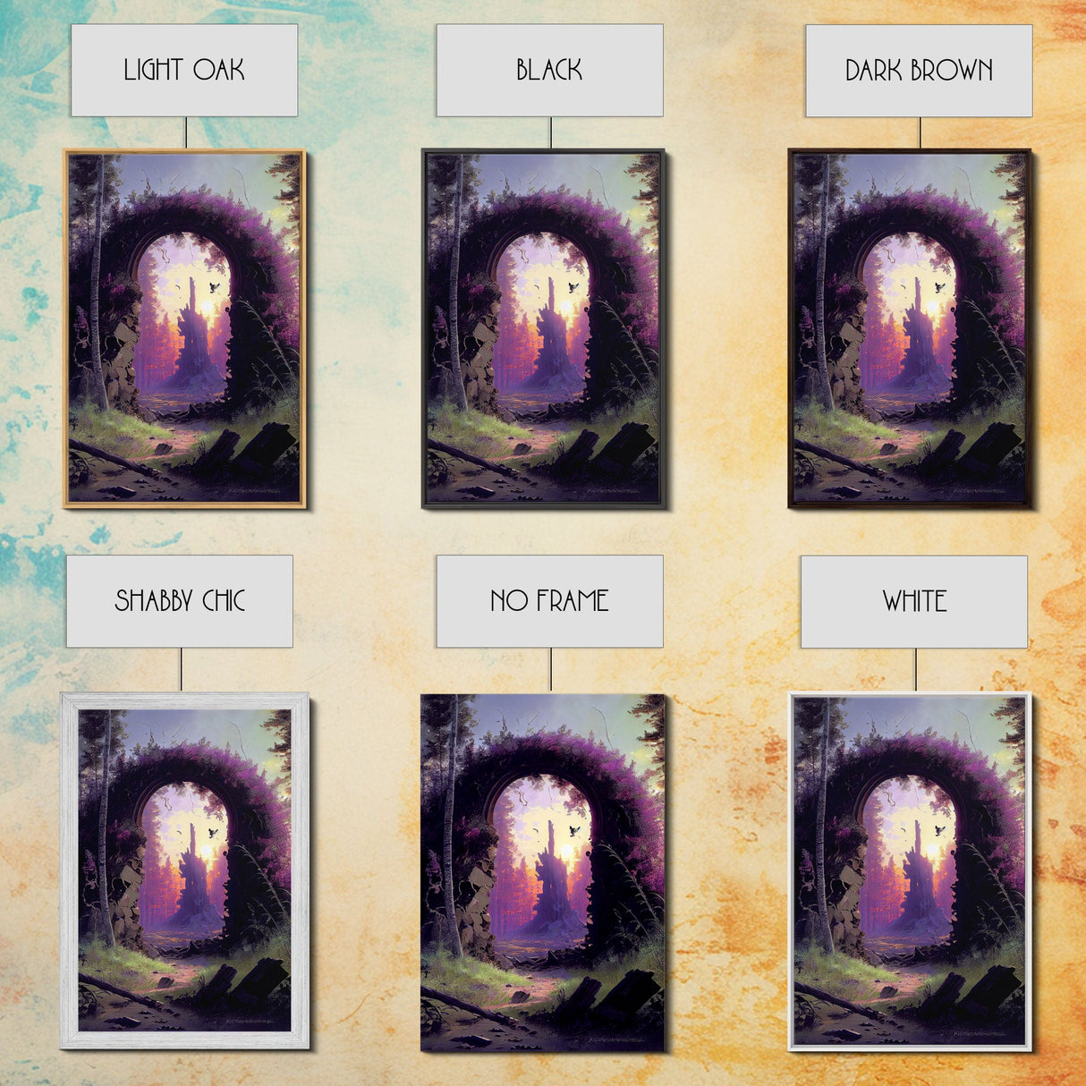 Gateway to another world, the purple realm, fine art poster print, fantasy decor