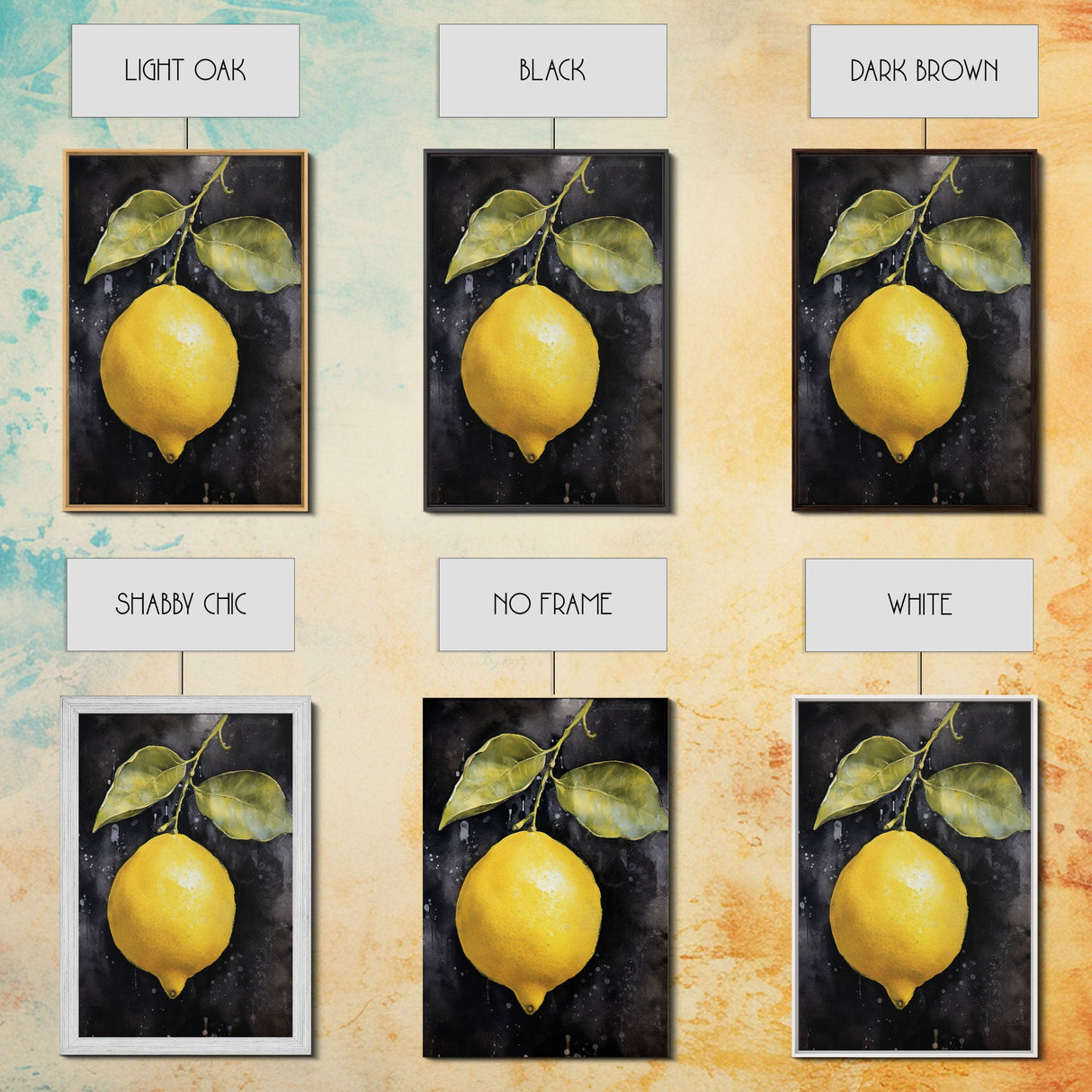 Lemon Wall Decor, Food Art, Fruit Wall Art, Kitchen Wall Art, Minimalist Wall Art, Wall Decor, Canvas Print, Wall Art, Framed Canvas Art