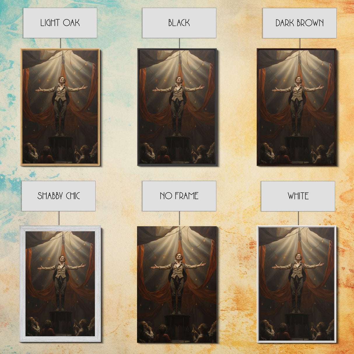 The Macabre Circus, Spooky Cursed Circus Act, Framed Canvas Print, Halloween Poster Art, Horror Prints, Victorian Circus Act