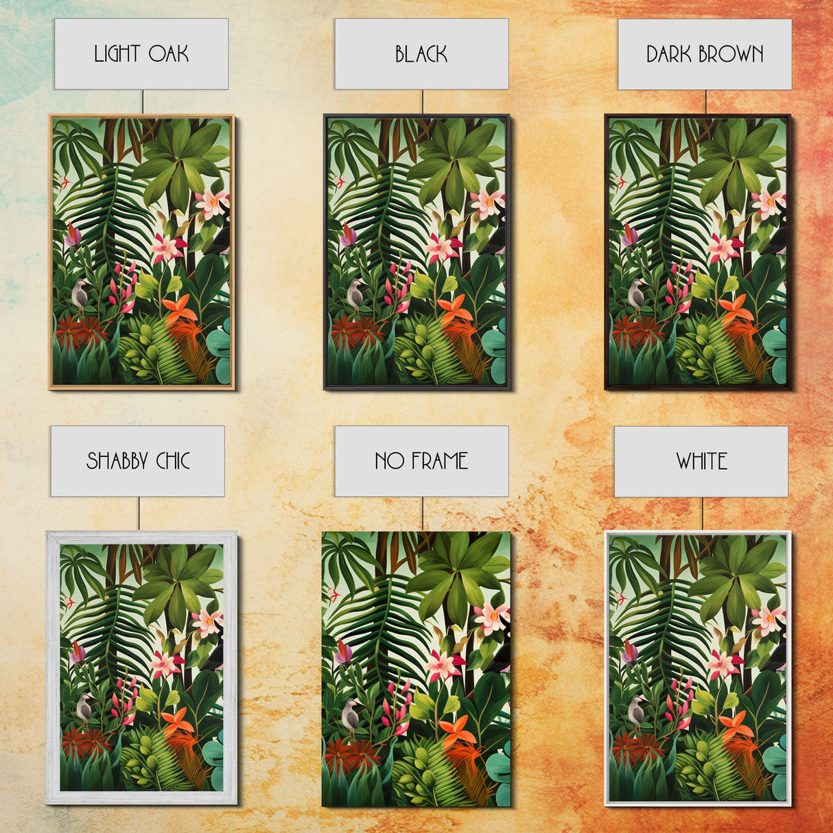 Tropical Wall Art, Birds Print, Animal Wall Art, Canvas Print, Wall Art, 3 Piece Wall Art, Jungle Print, Gaming Wall Decor, Kitchen Wall Art