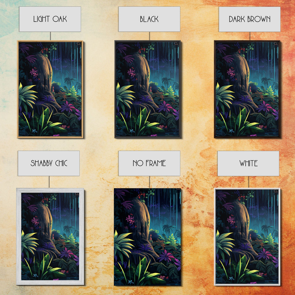 Jungle Wall Print, Waterfalls Wall Art, Nature Print, Landscape Art, Canvas Print, Wall Art, 3 Piece Wall Art, Newlywed Gift, Dorm Room Art