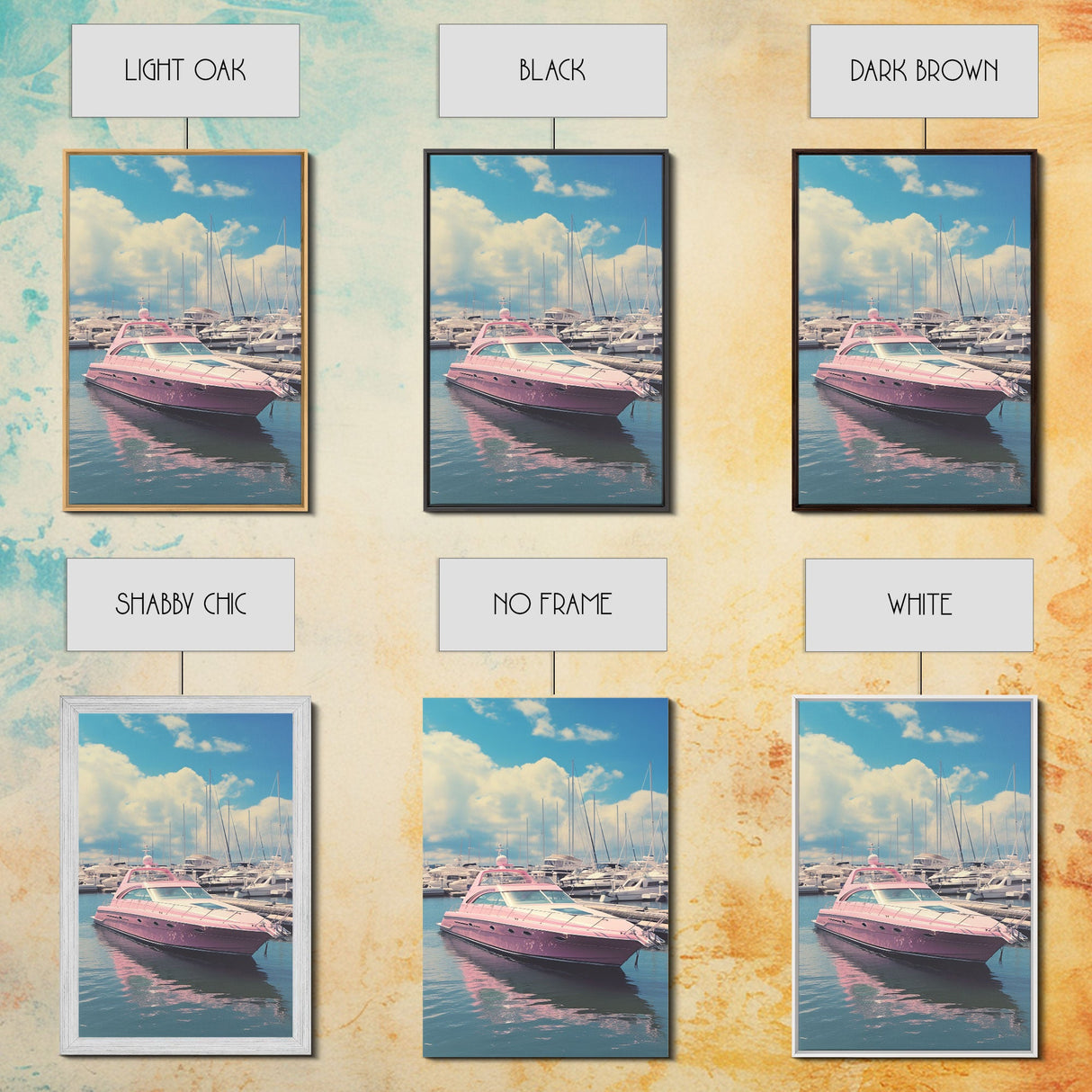 Pink Boat, Ocean Wall Art, Nautical Wall Art, Canvas Print, Wall Hanging, Portrait Art, Travel Print, Modern Art Prints, Girls Room Decor