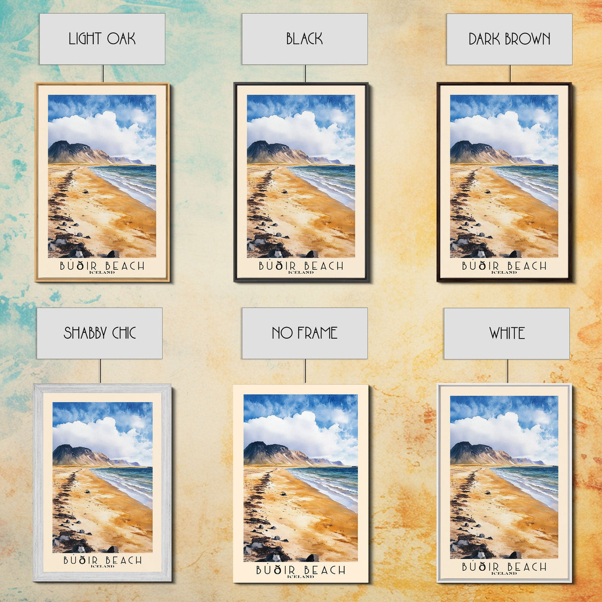 Búðir Beach, Iceland Watercolor Beach Print, Vacation Gift, Iceland Wall Art, Beach Painting, Beach Decor, Beach Painting