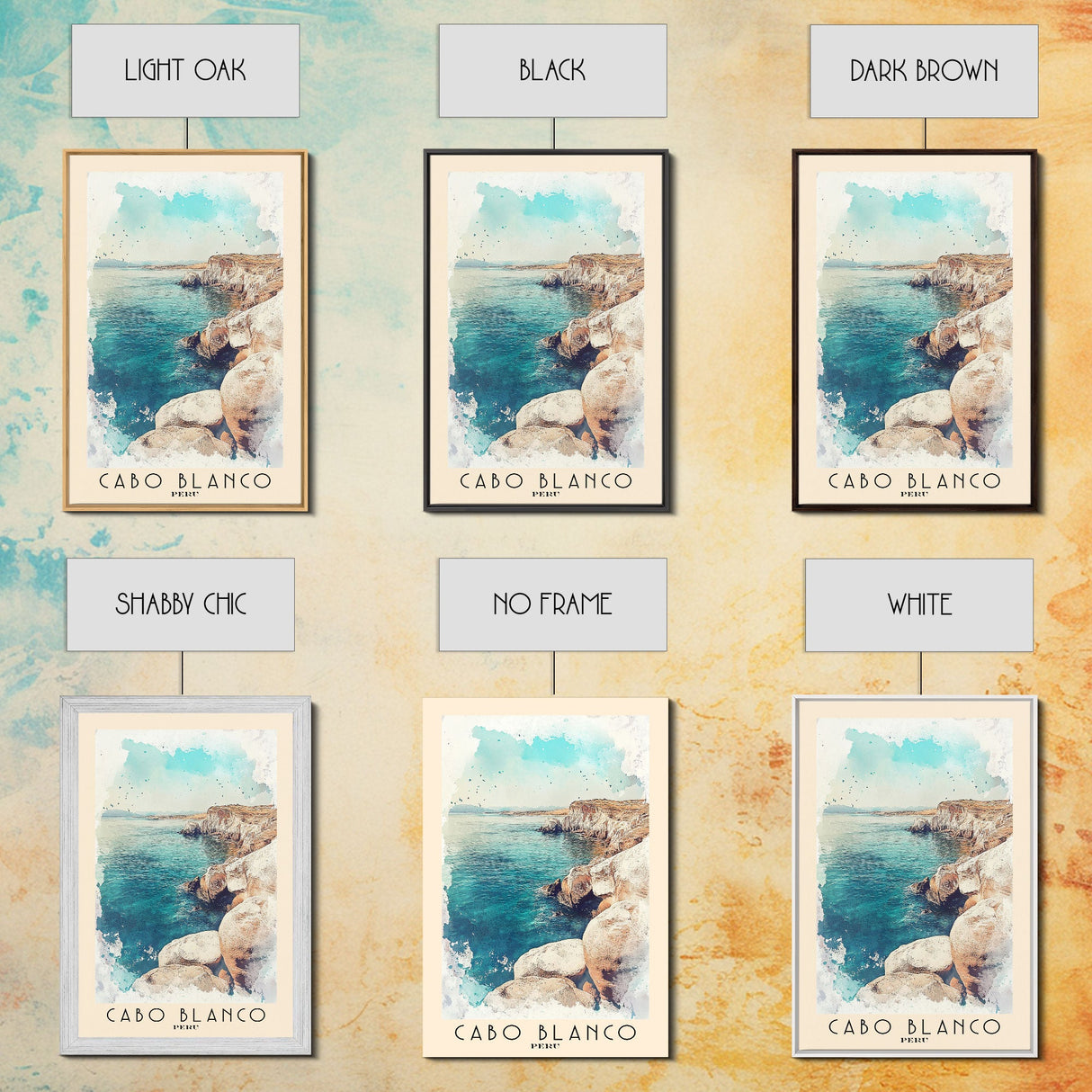 Cabo Blanco, Peru Watercolor Beach Print, Vacation Gift, Peru Wall Art, Beach Painting, Beach Decor, Beach Painting