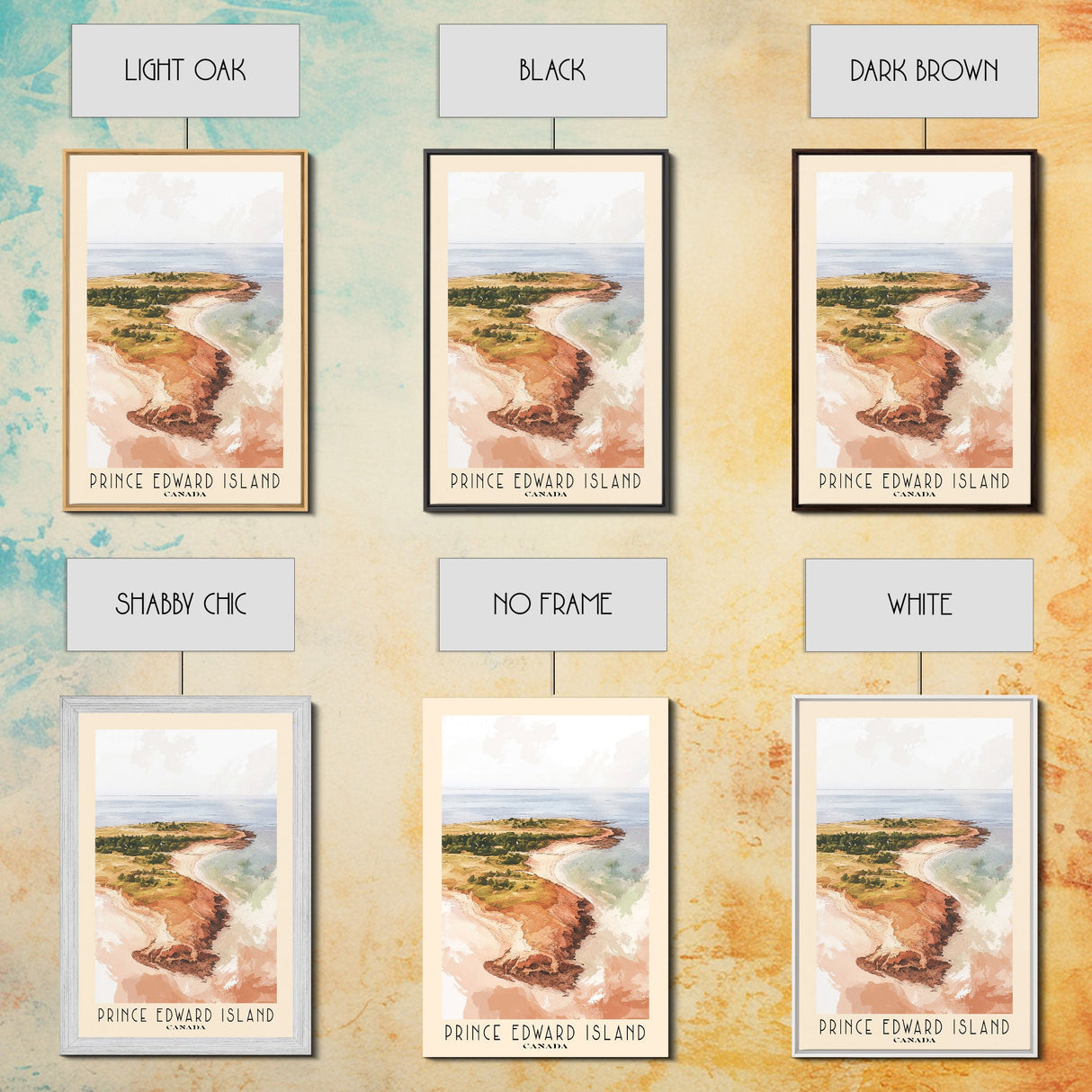 Prince Edward Island, Canada Watercolor Print, Vacation Gift, Canada Wall Art, Beach Painting, Beach Decor, Large Wall Art, Wood Frame Art