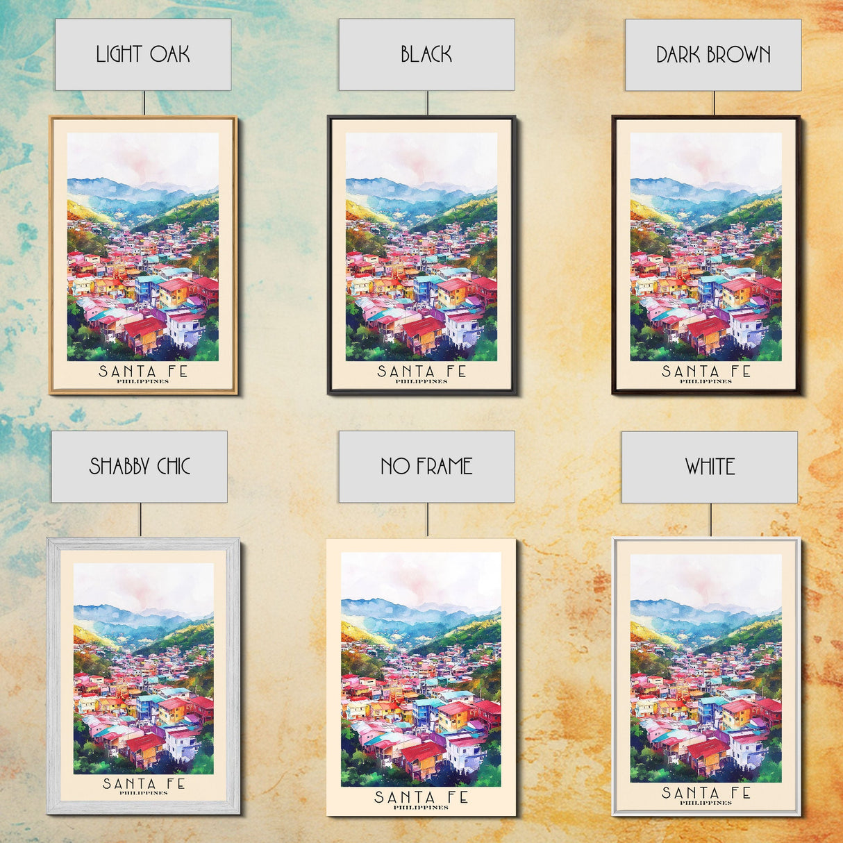 Santa Fe, Philippines Watercolor Beach Print, Vacation Gift, Philippines Wall Art, Beach Painting, Beach Decor, Beach Painting