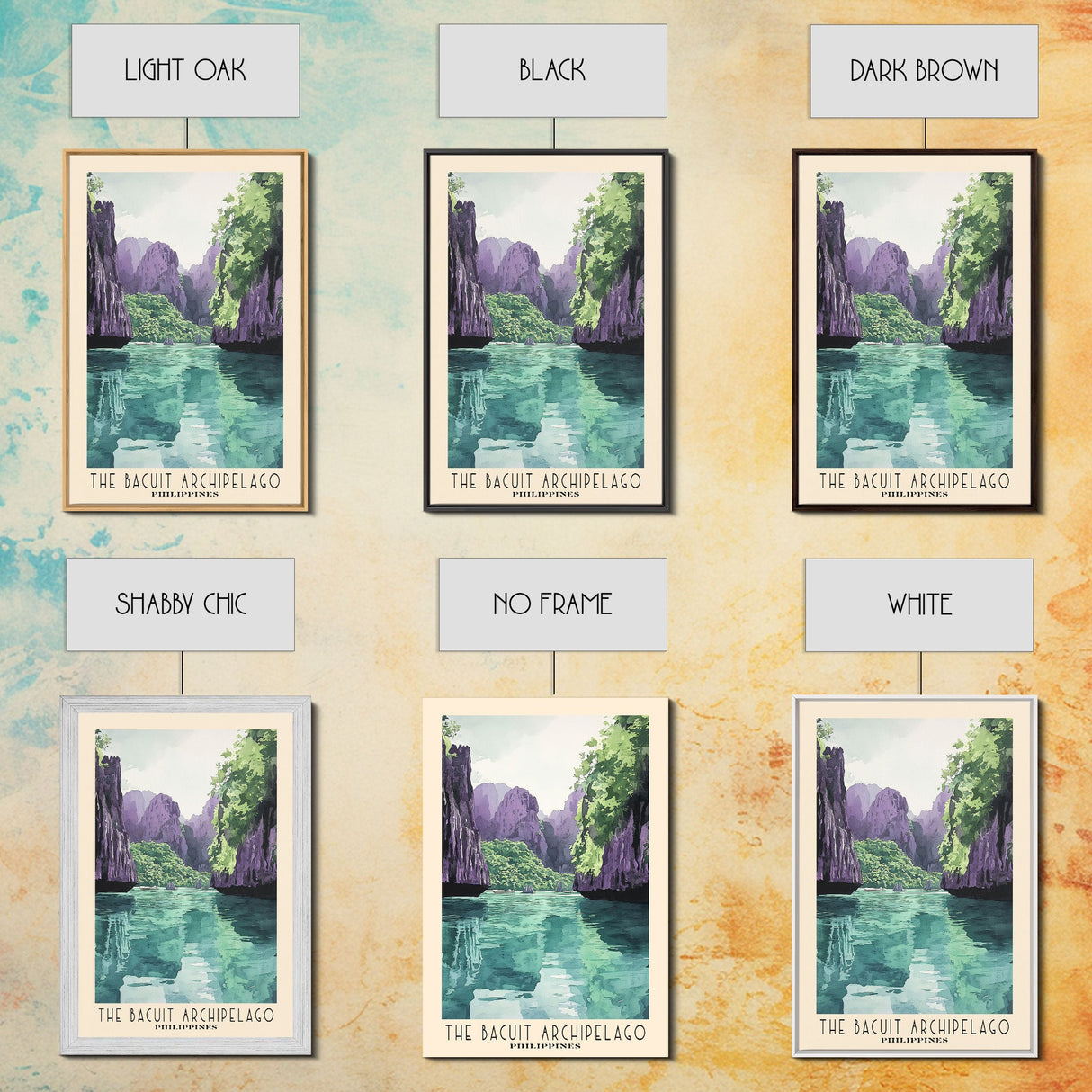 The Bacuit Archipelago, Philippines Watercolor Beach Print, Vacation Gift, Philippines Wall Art, Beach Painting, Beach Decor, Beach Painting