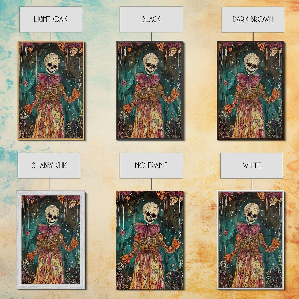 Halloween Ghost in Haunted Forest, Framed Canvas Print, Wall Art, Spooky Decor, Halloween Decoration, Living Room Art, Unique Gift