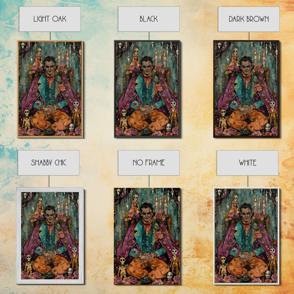 Macabre Doll Collector Framed Canvas Print | Halloween Art | Spooky Victorian Art | Creepy Doll Art for Home Decoration