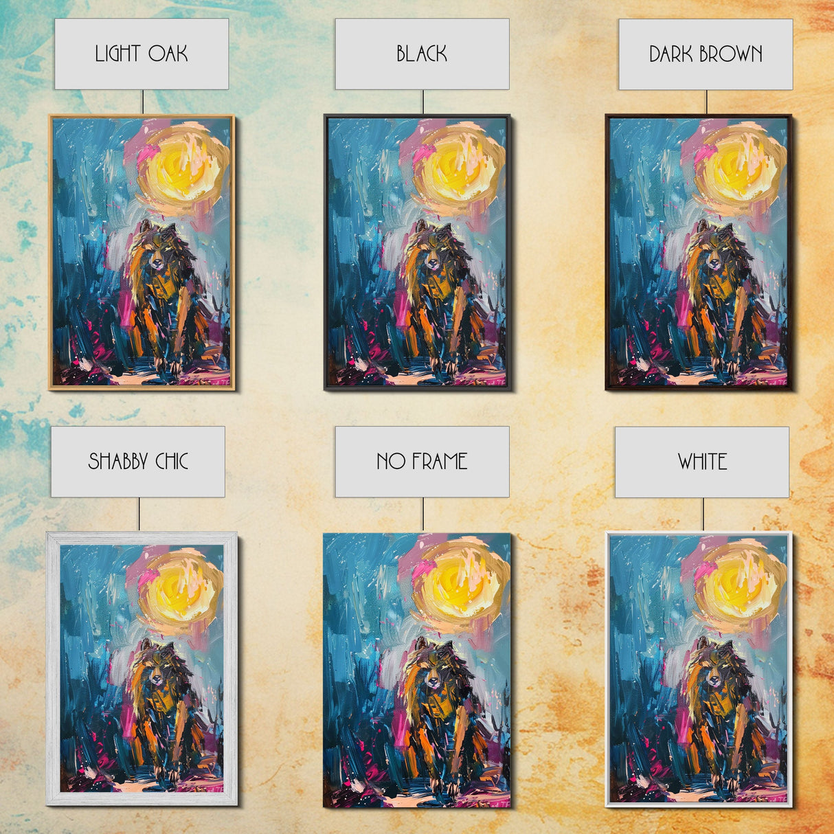 Halloween Art of a Werewolf in a Dress Eating Pizza Under the Moonlight, Perfect for Adding a Playful Touch to Spooky Decor