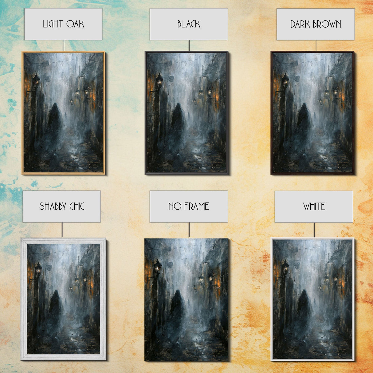 Misty Alley Canvas Print - Halloween Art, Spooky Home Decor, Dark Alley Wall Art, Ghost Art, Halloween Decor, Framed Canvas Print Creepy Art